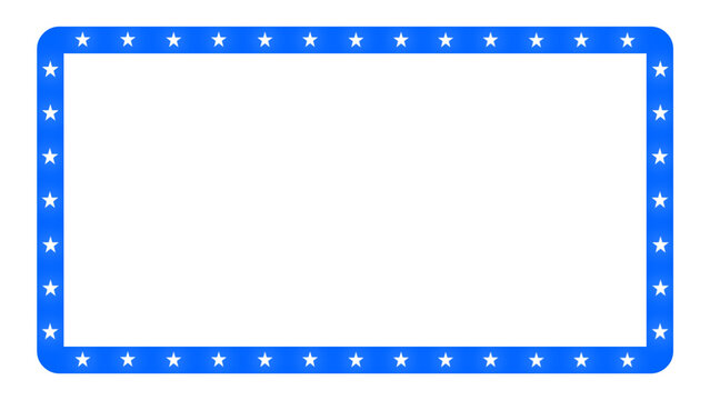 Blue Patriotic Star Frame Border for Invitations and Certificates