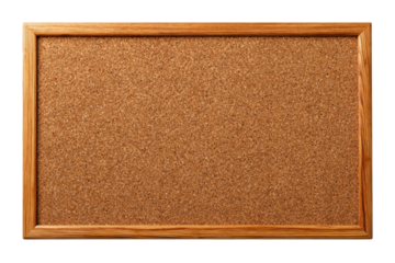 blank cork board isolated on white or transparent png