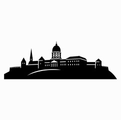 Castle Hill Silhouette &ndash; Historic Buda Castle Complex Vector