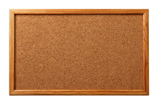 blank cork board isolated on white or transparent png