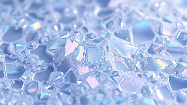 Ultra-high-definition macro shot of iridescent quantum foam forming impossible geometric structures in liquid mercury