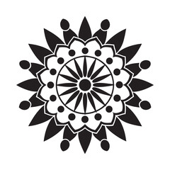 Circle And Dot Minimal Mandala Silhouette Pattern