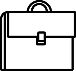 Briefcase Minimal Line Vector Icon - With Handle And Clip in SVG Format