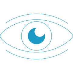 Stylized Blue Eye Symbol With Iris And Pupil On Transparent Background Vector Graphic