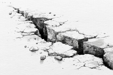 Business growth concept with abstract linear crack for problem solving, risk management, and corporate development in modern flat design for website, presentation, marketing

