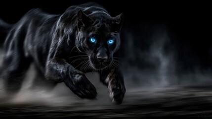 走るクロヒョウ