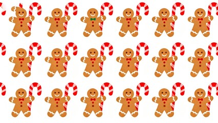 Gingerbread men with candy canes
