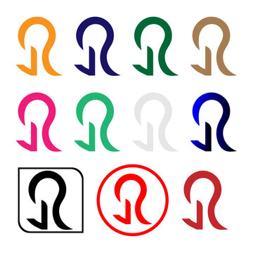 Lululemon Logo Variations  Multicolor Grid of Stylized Omega Icons.ai