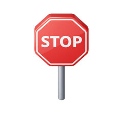 Red octagon stop traffic warning sign