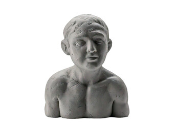 Obraz premium Grey modelling clay in shape creature human isolated on a transparent or white background