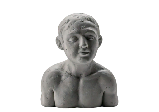 Grey modelling clay in shape creature human isolated on a transparent or white background