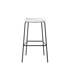 Modern white seat bar stool black metal legs