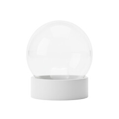 Blank clear glass snow globe with white base