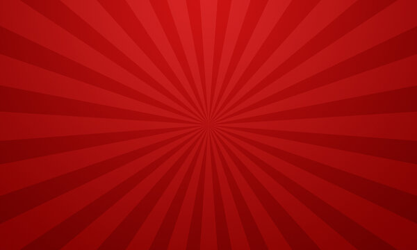 Vibrant red sunburst background with radial lines and subtle texture for dynamic design - Powered by Adobe