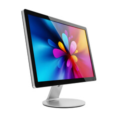 Modern monitor displaying vibrant colorful artwork