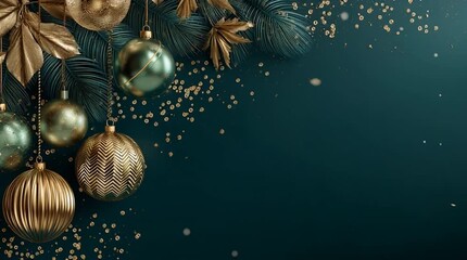 A luxurious holiday display background featuring opulent gold details, creating an elegant, festive, and upscale ambiance perfect for premium seasonal promotions.