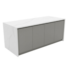 Modern large kitchen island cabinet with quartz countertop