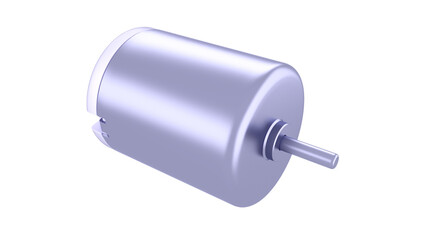 DC Electric Motor - front view. High-quality 3D rendering isolated on white background. Ideal for professionals, educational, engineering, and industrial design.
