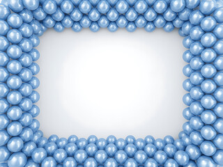 Obraz premium Frame made of light blue balloons with bright white background