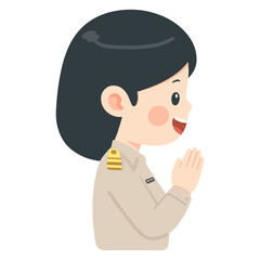 Obraz premium Illustration of Thai Teacher Greeting