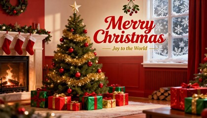 christmas tree and gifts