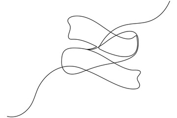 Aids awareness ribbon minimal one line art design isolated on white
