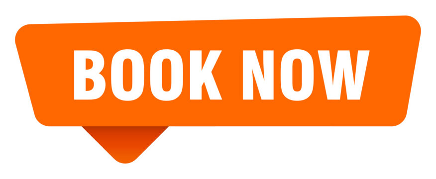 book now sticker. book now orange sign isolated on transpatent background