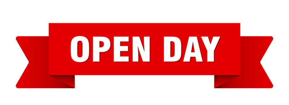 open day ribbon isolated on transparent background. open day ribbon