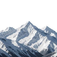 Majestic snow covered mountains with clear blue sky