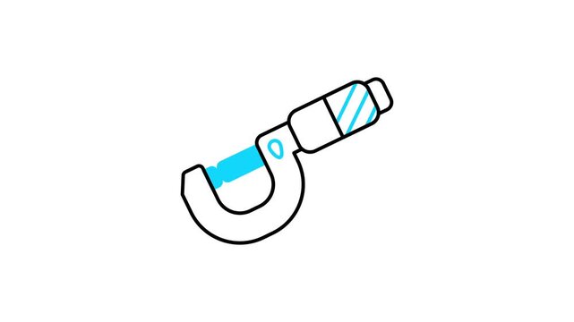 Micrometer animated icon video