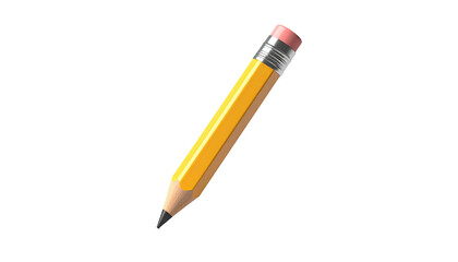 Single yellow pencil with pink eraser on a black background