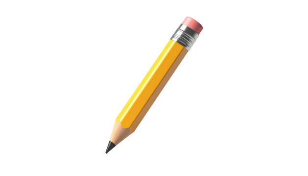 Single yellow pencil with pink eraser on a black background - Powered by Adobe