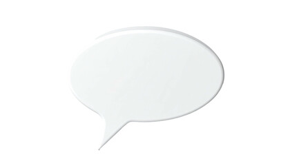 Glossy, 3D-rendered white oval speech bubble on dark backdrop