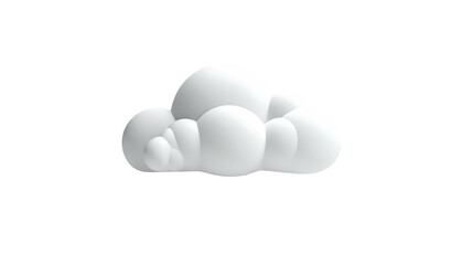 Cartoonish fluffy white cloud, softly rounded, on black backdrop