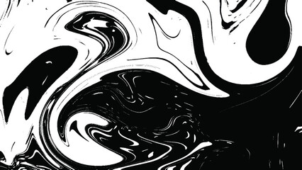 Hand drawn on water marbling texture. Grunge. Marble, ebru, suminagashi. Marbled abstract, natural wavy black, white and gray surface.