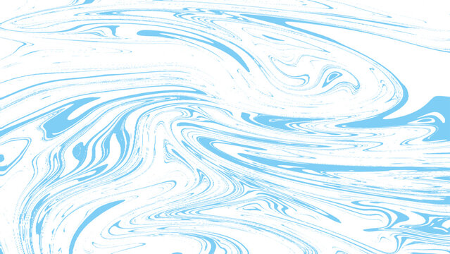 Abstract grunge background. Ink marbling texture. Blue and white. Traditional Turkish ebru technique.