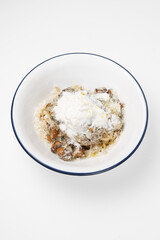 cottage cheese in a bowl