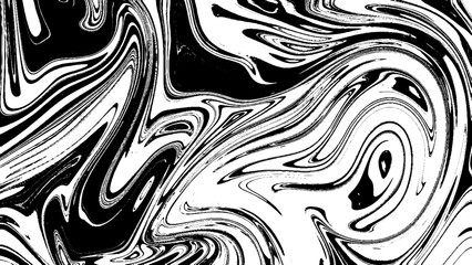 Ink texture. Mix of a white and black paint, closeup. Abstract grunge background. Ink marbling texture. Black and white. Traditional Turkish ebru technique.
