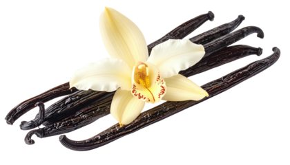 Vanilla beans & creamy blossom, brown & ivory tones, organic