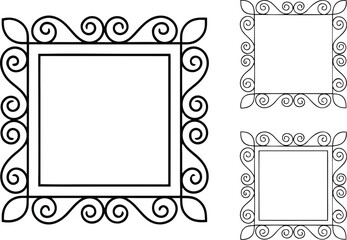Decorative Frames Illustration Set. Elegant Frame Design Collection. Classic Frame Outline Pack. Ornamental Frame Artwork Set. Vintage Frame Line Art. Modern Frame Border Series. Floral Frame Outline