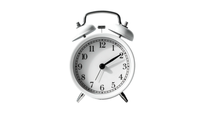 Shiny silver alarm clock against a black background