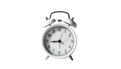 Classic white alarm clock showing 916 on black