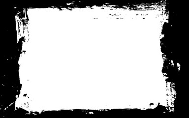 Dirty distressed paint brush abstract grunge frame. 