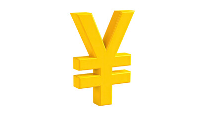 Obraz premium 3D rendered, golden, Yen currency symbol against black backdrop