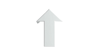 Reflective upward arrow isolated on black