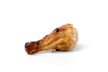 Baked chicken legs isolated on white background