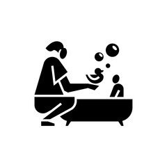 baby Bath glyph icon. baby Bath illustration.