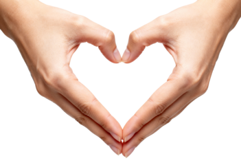Hands Making Heart Shape Gesture Isolated on Transparent Background PNG