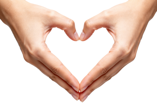Hands Making Heart Shape Gesture Isolated on Transparent Background PNG