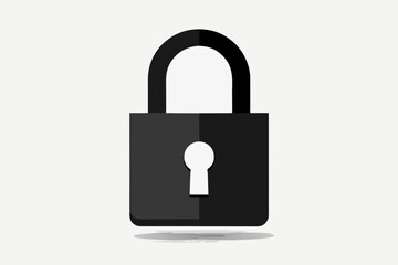 Naklejka premium Lock and key padlock icon on white background